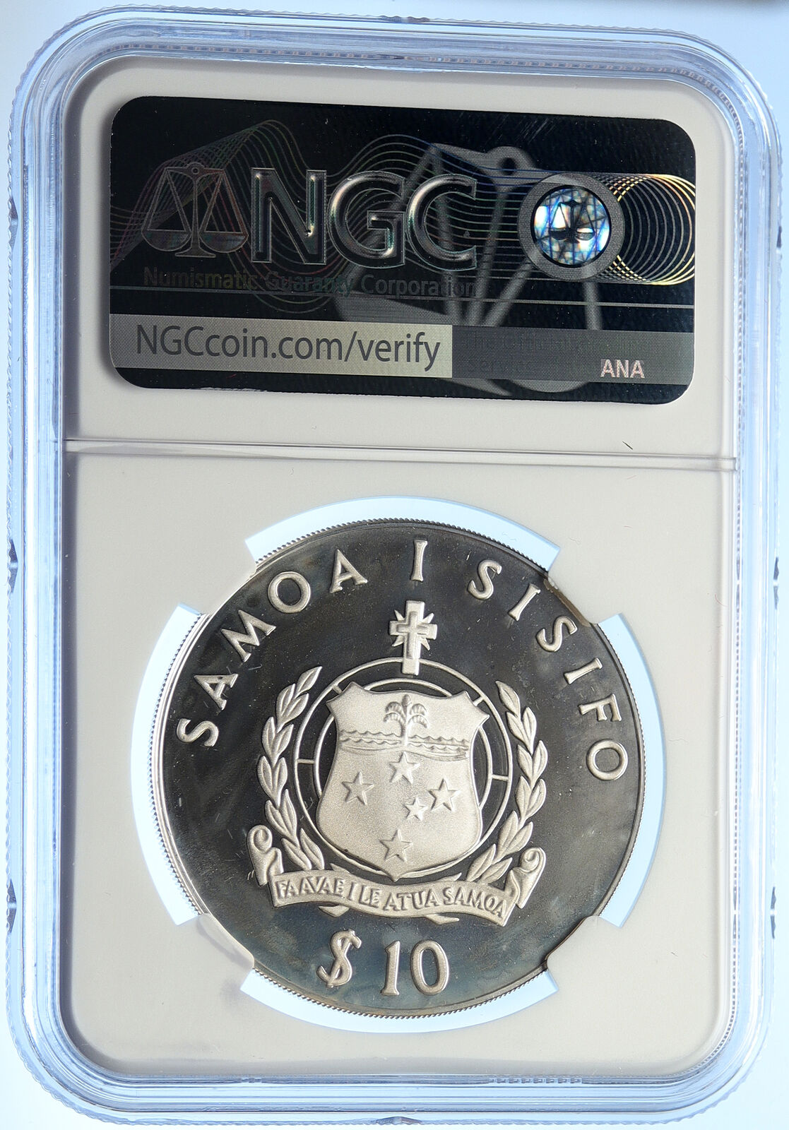 1983 SAMOA UK British SOUTH PACIFIC GAMES Proof Silver $10 Tala Coin NGC i106564