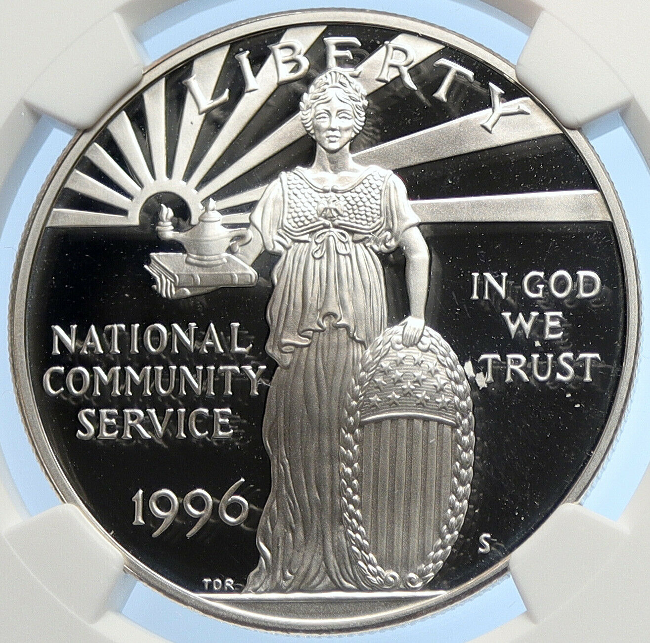 1996 S United States COMMUNITY SERVICE AMERICA Proof Silver $1 Coin NGC i106255