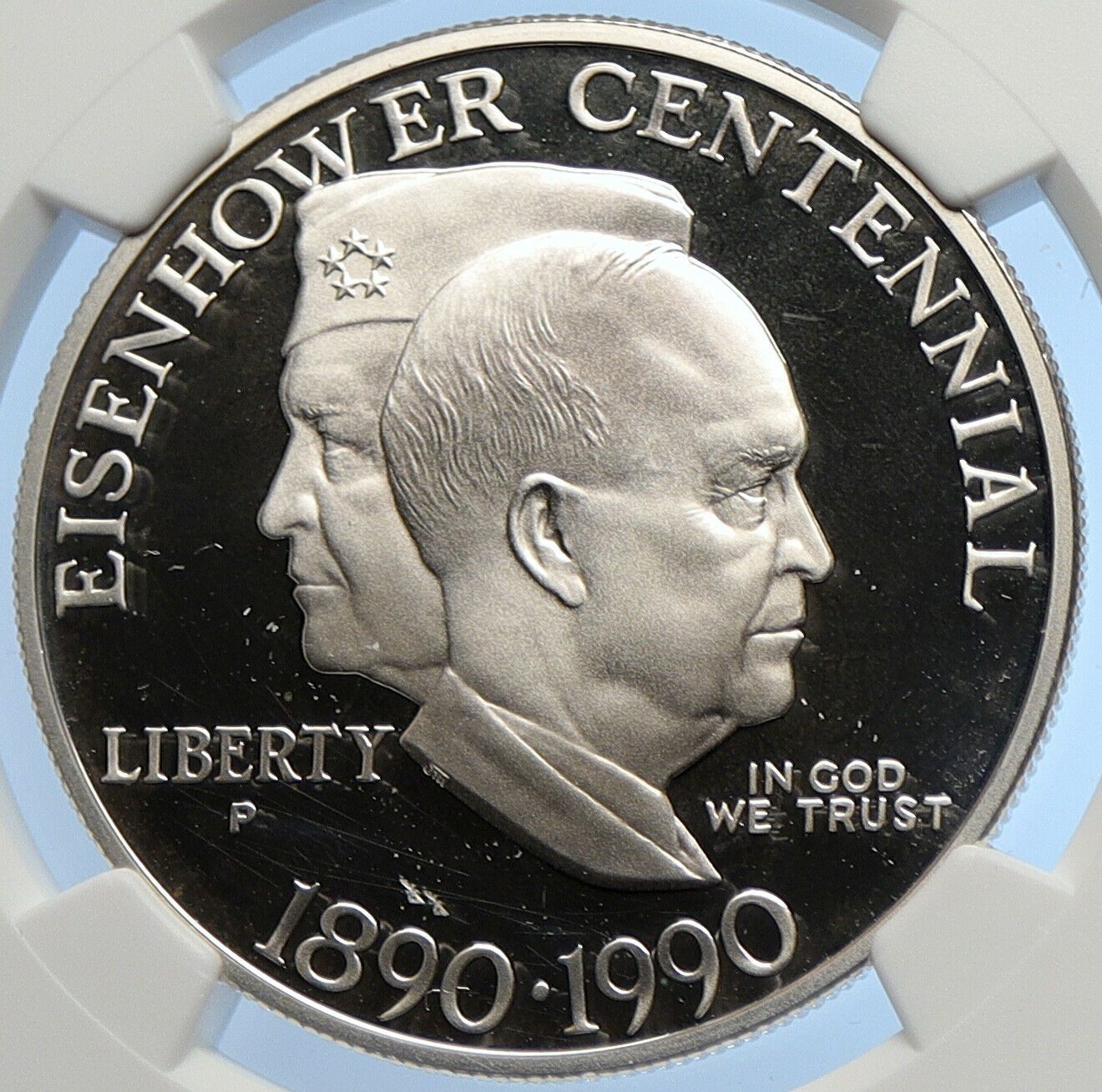 1990 P UNITED STATES USA President EISENHOWER Proof Silver $ Coin NGC i106254