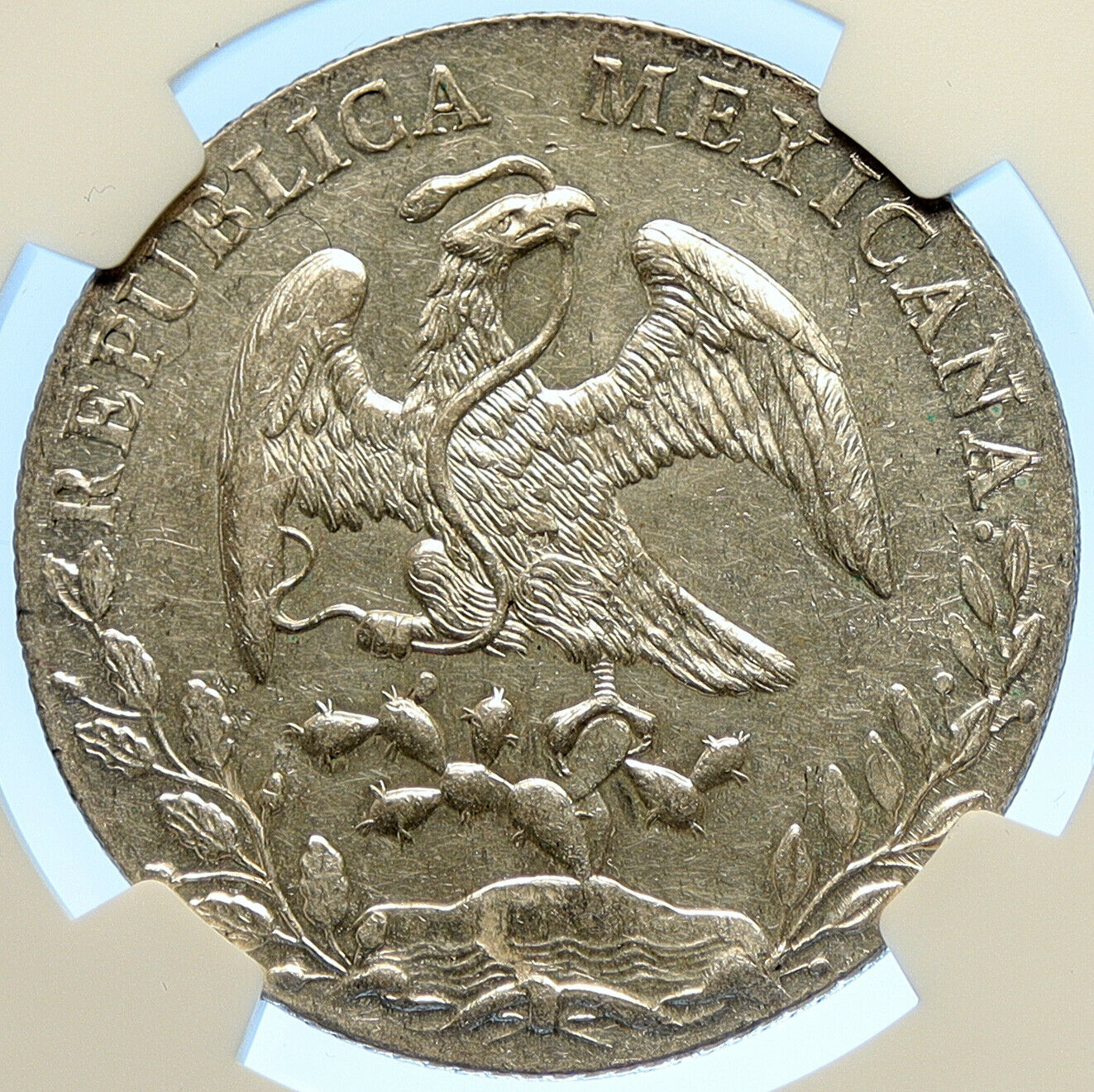 1889 Mo MH MEXICO BIG Old Silver 8 Reales Antique Mexican Coin Eagle NGC i106587