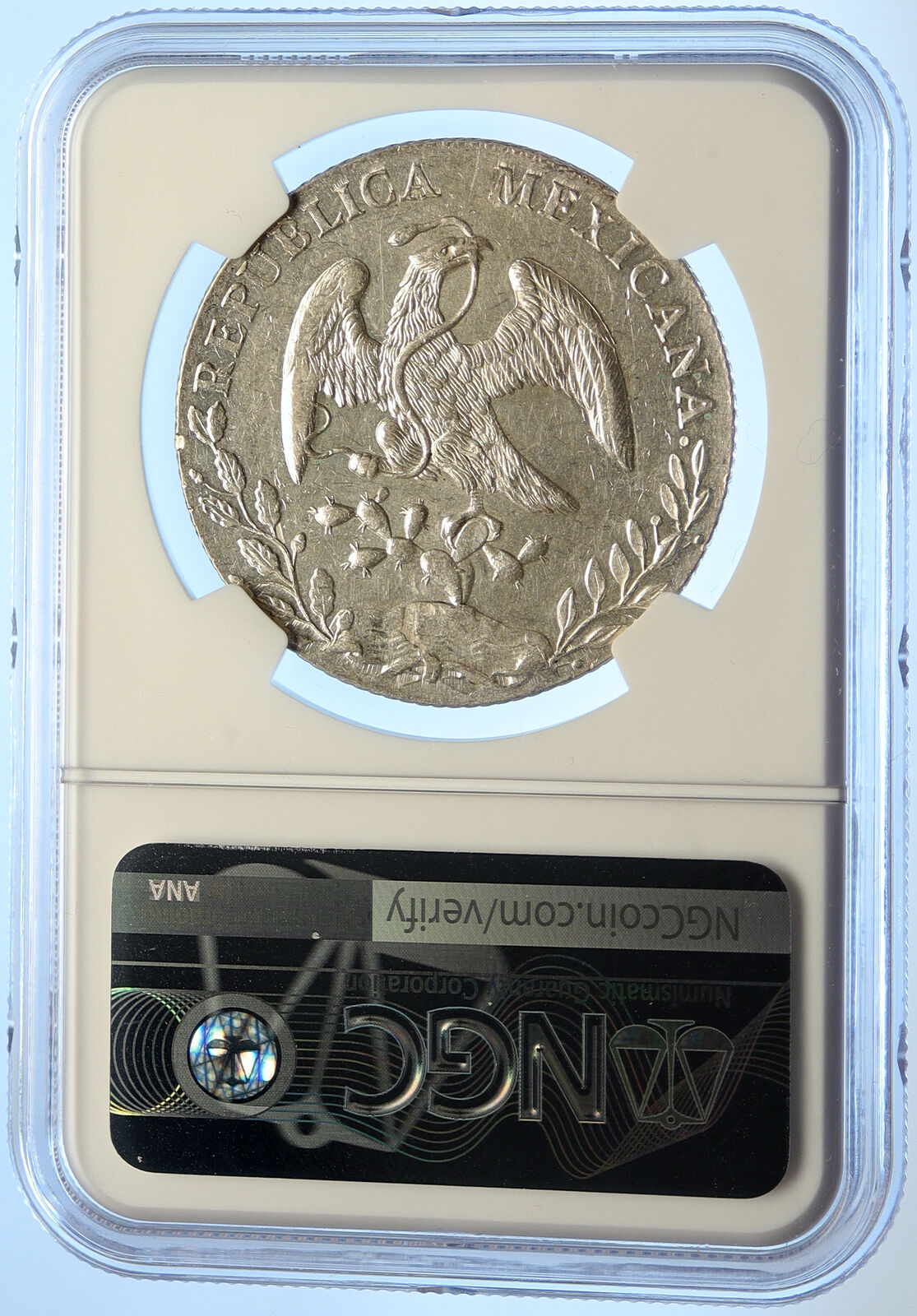 1889 Mo MH MEXICO BIG Old Silver 8 Reales Antique Mexican Coin Eagle NGC i106587