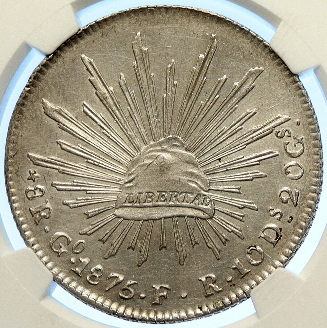 1875 Go FR MEXICO BIG Old Silver 8 Reales Antique Mexican Coin Eagle NGC i106588