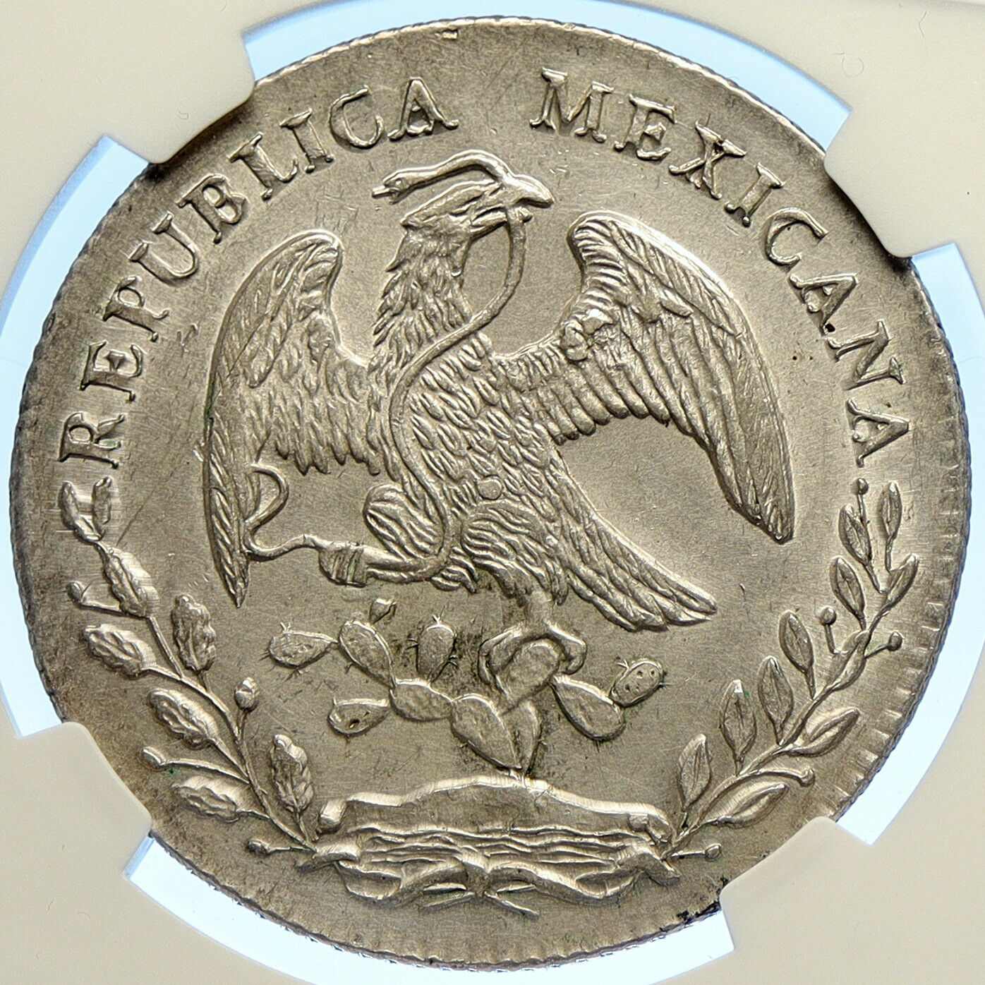 1875 Go FR MEXICO BIG Old Silver 8 Reales Antique Mexican Coin Eagle NGC i106588