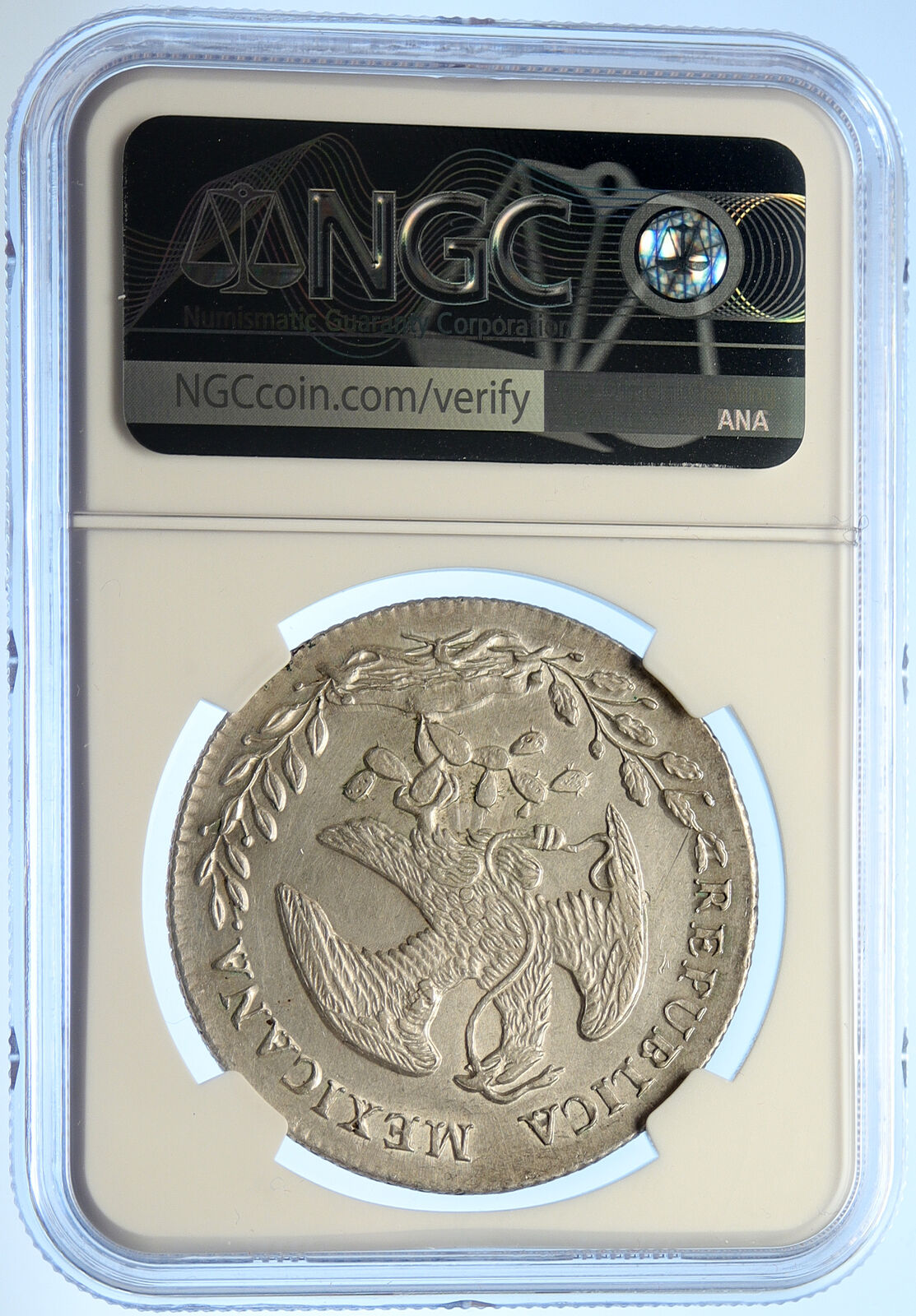 1875 Go FR MEXICO BIG Old Silver 8 Reales Antique Mexican Coin Eagle NGC i106588