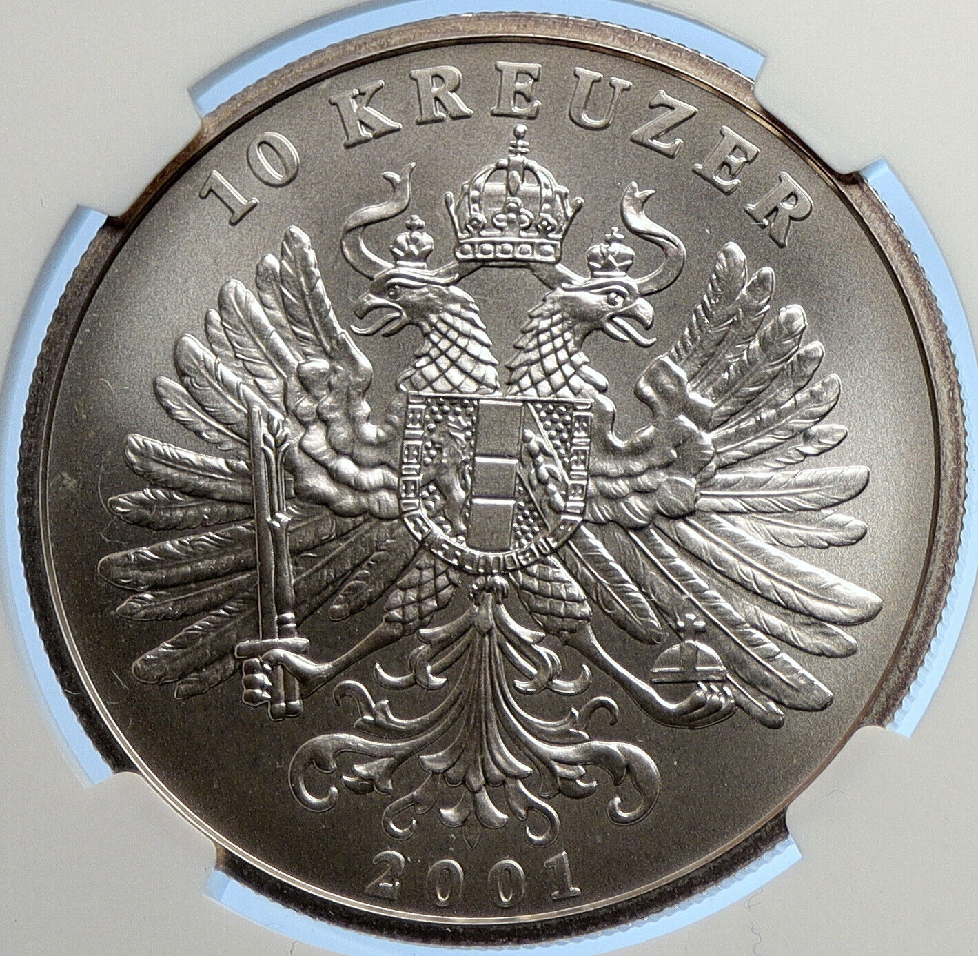 2001 AUSTRIA FRANZ JOSEPH I Silver 10 Kreuzer Fantasy Issue Coin NGC i106596