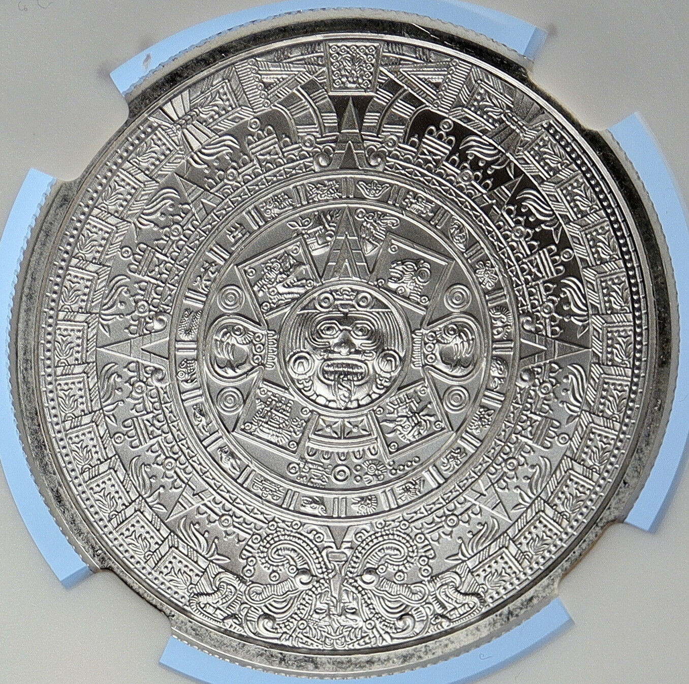 2018 United States US Aztec Chief CUAUHTEMOC & CALENDAR Silver Medal NGC i106245