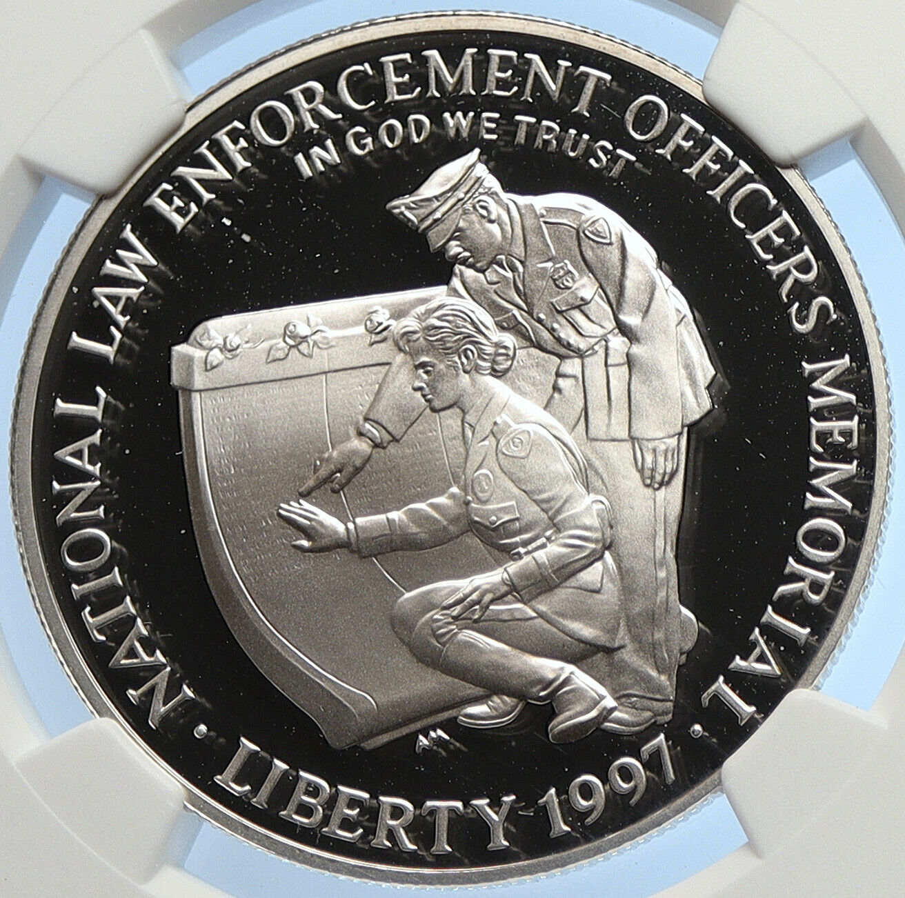 1997 United States HONOR LAW ENFORCEMENT Protect Proof Silver $ Coin NGC i106250