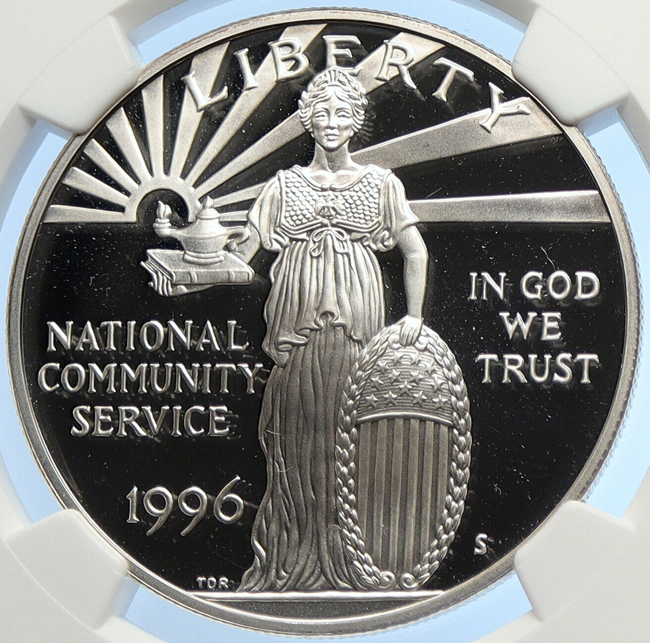 1996 S United States COMMUNITY SERVICE AMERICA Proof Silver $1 Coin NGC i106256