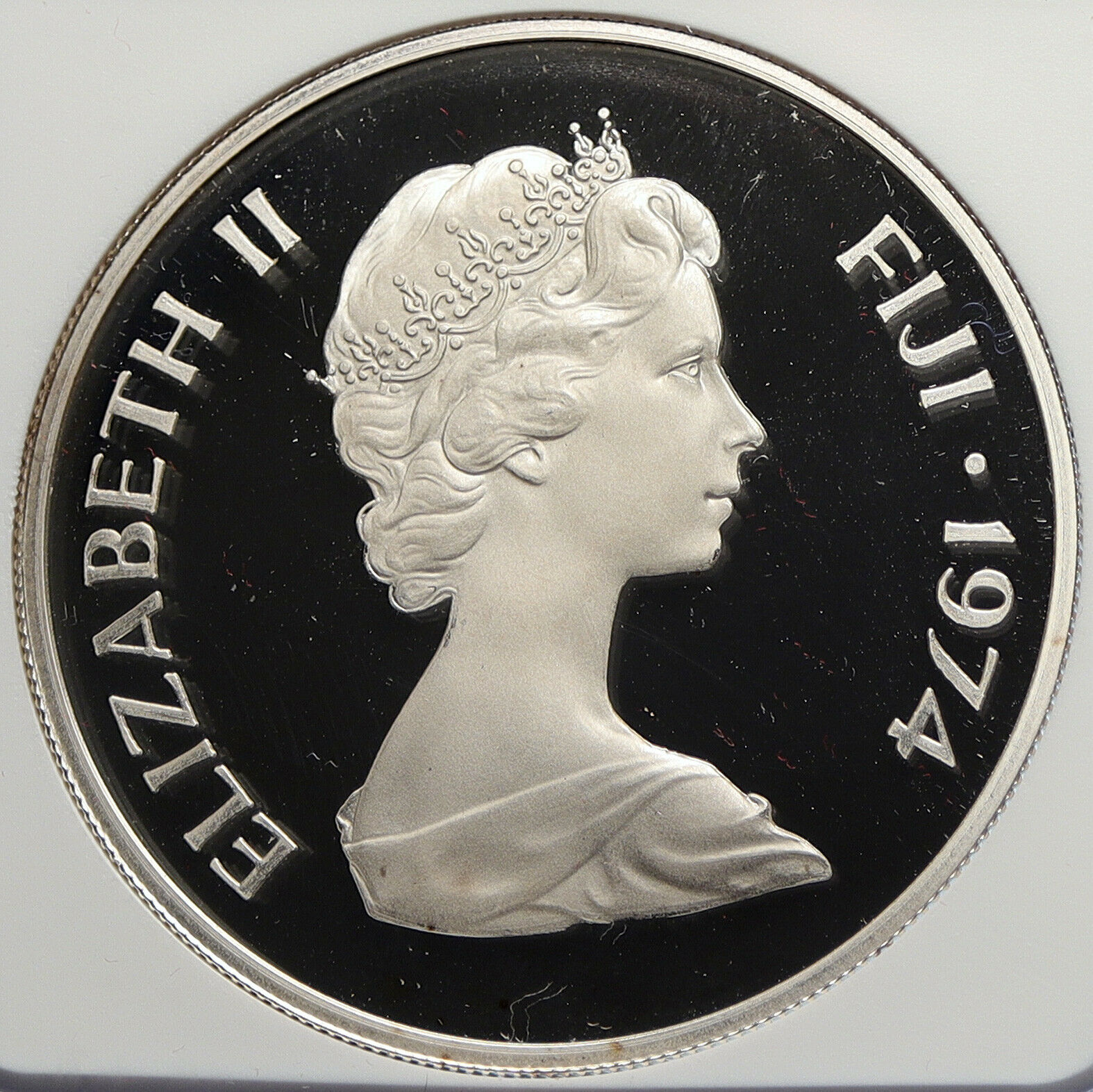 1974 FIJI UK Queen Elizabeth II King Cokabau Proof Silver $25 Coin NGC i106278