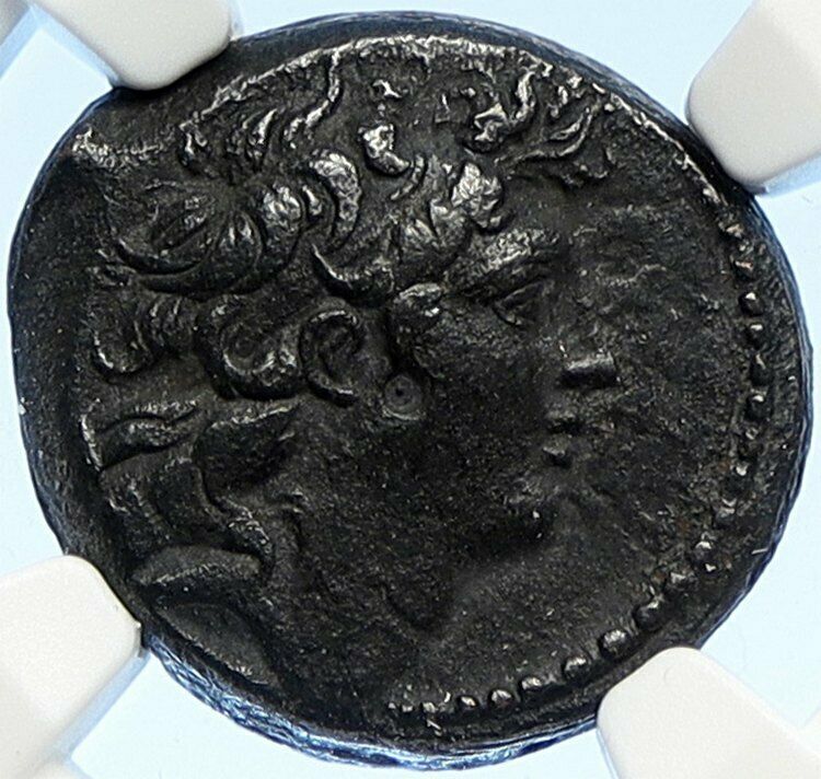 TRYPHON 148BC Authentic Ancient SELEUKID Greek Coin MACEDONIA HELMET NGC i106747