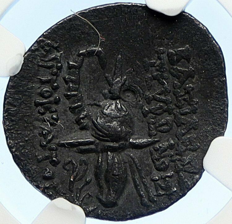 TRYPHON 148BC Authentic Ancient SELEUKID Greek Coin MACEDONIA HELMET NGC i106747