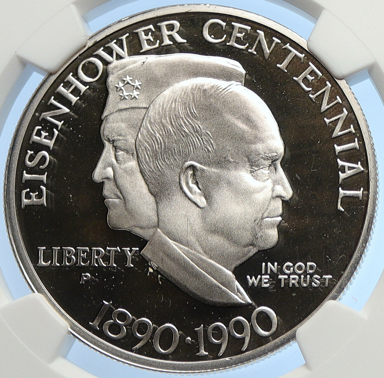 1990 P UNITED STATES USA President EISENHOWER Proof Silver $ Coin NGC i106252