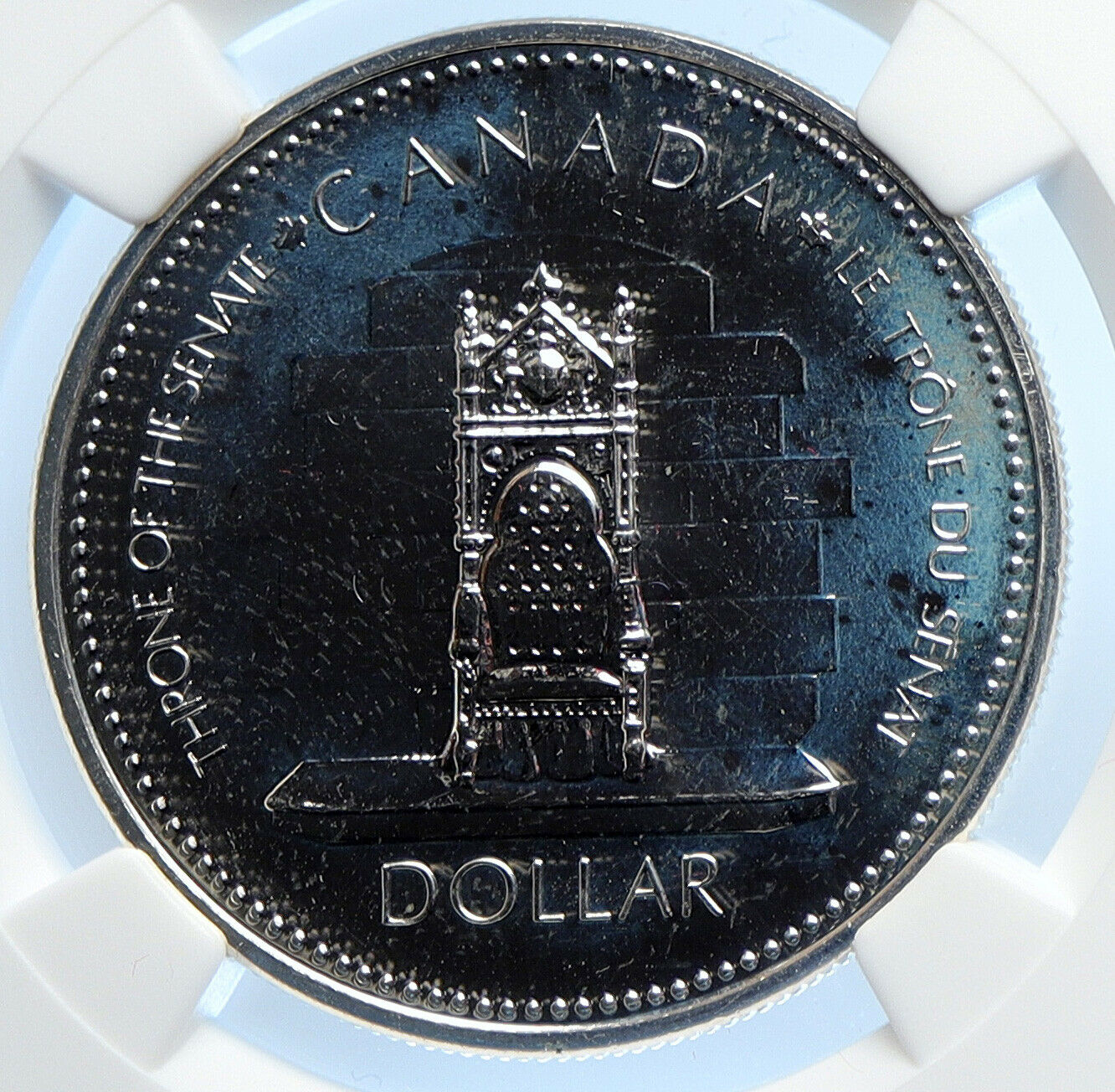 1977 CANADA ELIZABETH II Senate Throne Specimen Silver Dollar Coin NGC i106782