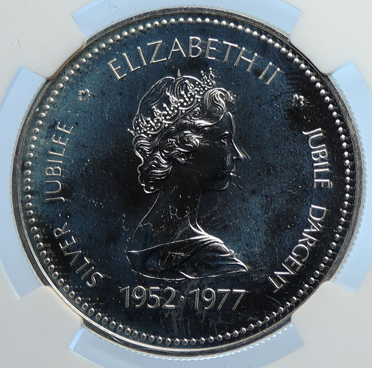 1977 CANADA ELIZABETH II Senate Throne Specimen Silver Dollar Coin NGC i106782