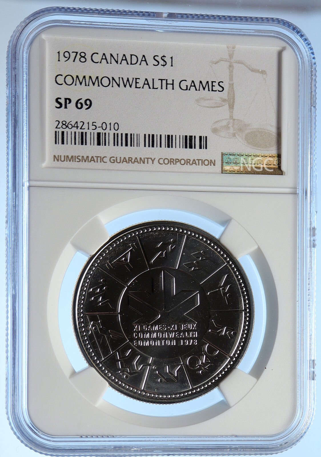 1978 CANADA UK Edmonton Commonwealth Games Specimen Silver Coin NGC i106788