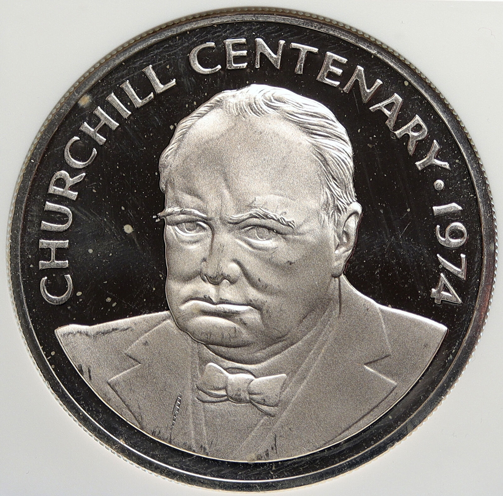 1974 CAYMAN ISLANDS 100 Yrs WINSTON CHURCHILL Proof Silver $25 Coin NGC i106794