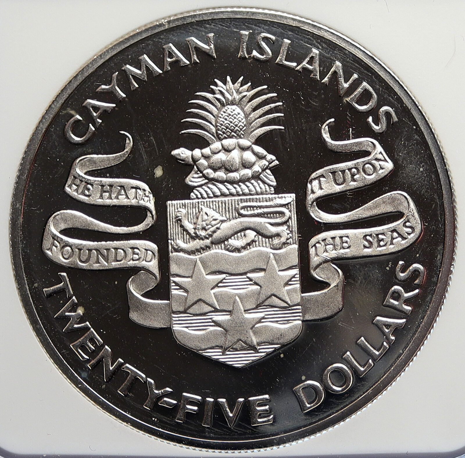 1974 CAYMAN ISLANDS 100 Yrs WINSTON CHURCHILL Proof Silver $25 Coin NGC i106794