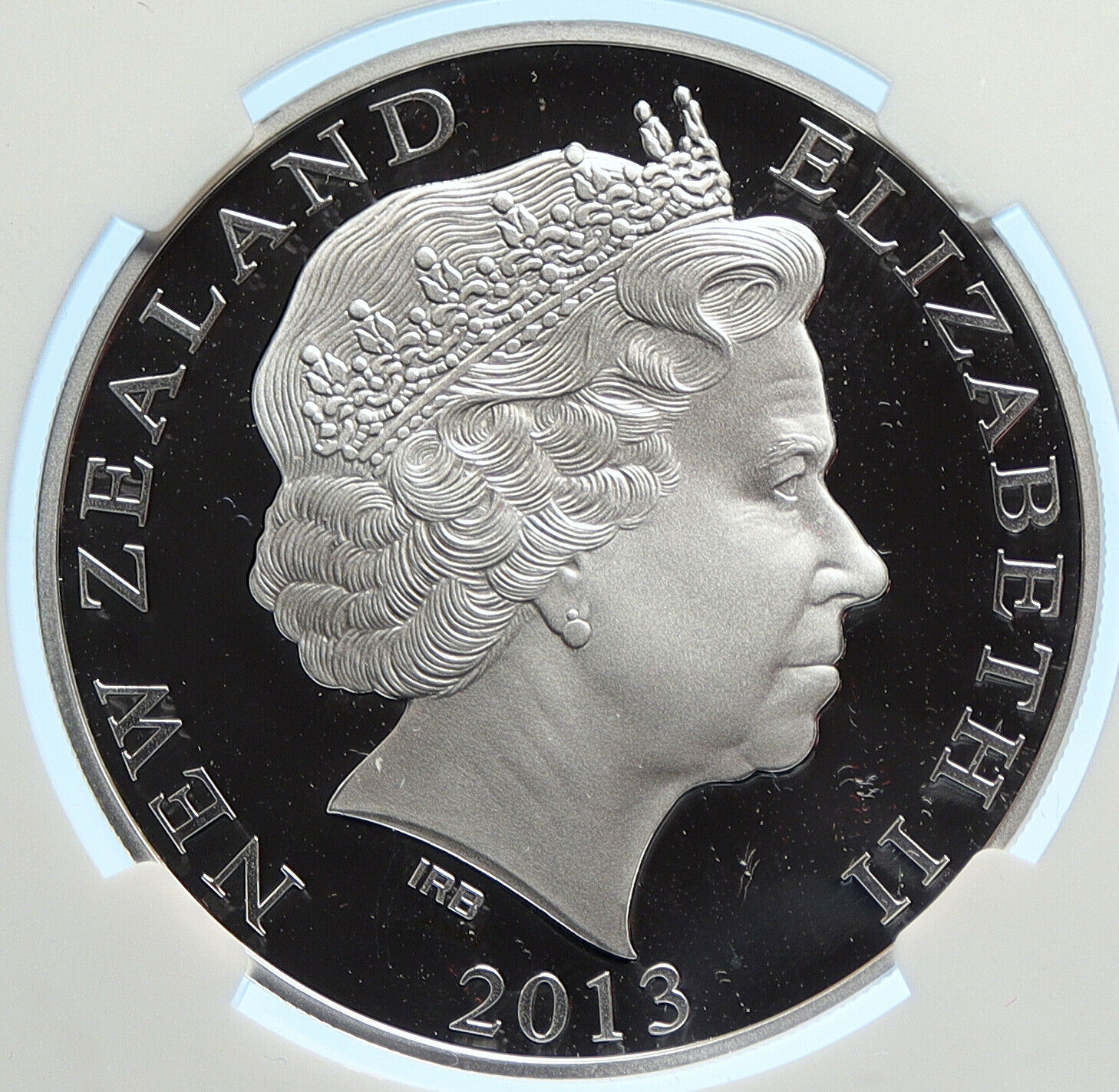 2013 NEW ZEALAND UK Queen Elizabeth II Proof Silver $ Coin KIWI BIRD NGC i106790