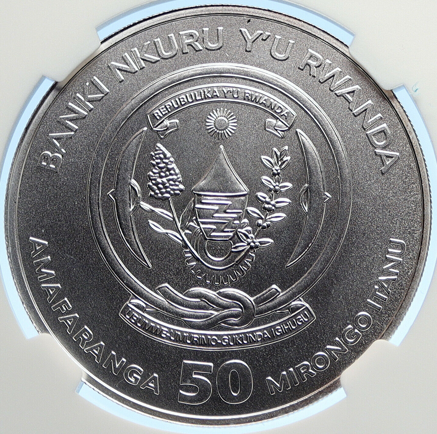2017 RWANDA Lunar Chinese Year of the ROOSTER Silver 50 Francs Coin NGC i106291