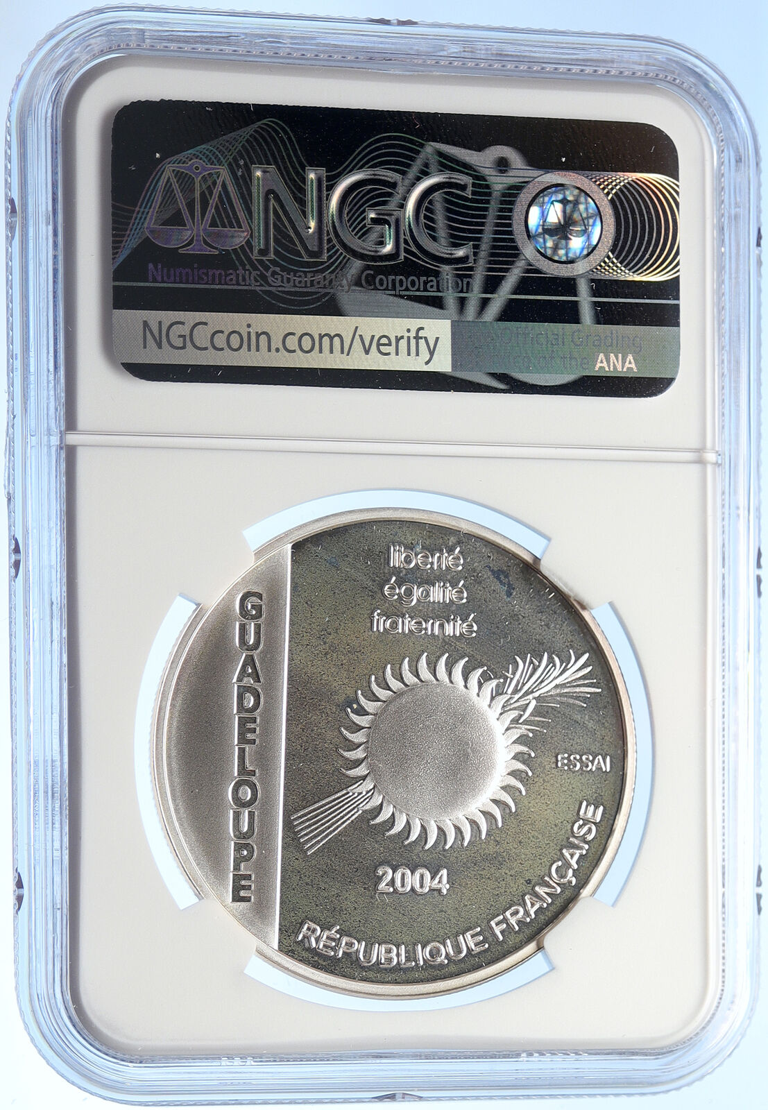 2004 FRANCE Guadeloupe Marine History Proof Silver 1 1/2 Euro Coin NGC i106292