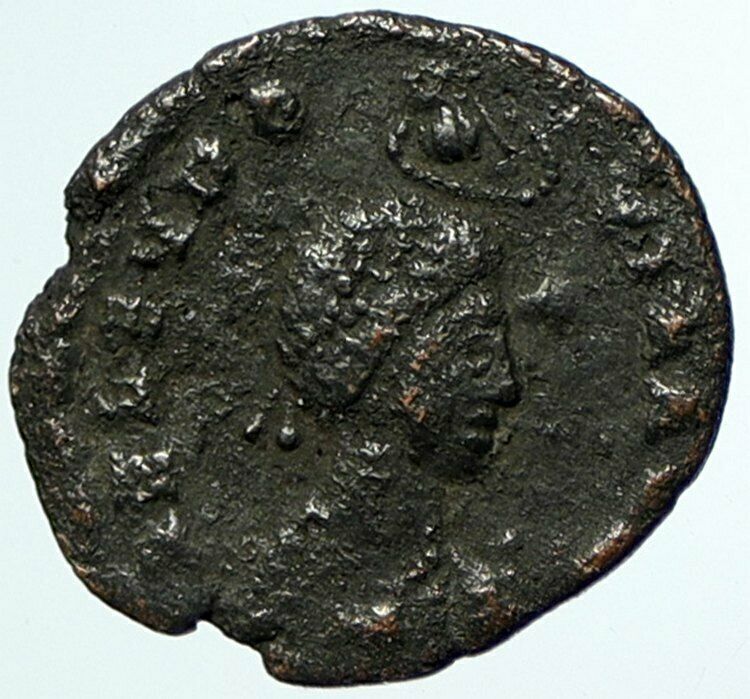 EUDOXIA Wife of Arcadius Ancient Roman Coin VICTORY CHRISTIAN CHI-RHO i105024