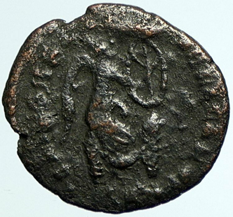 EUDOXIA Wife of Arcadius Ancient Roman Coin VICTORY CHRISTIAN CHI-RHO i105024