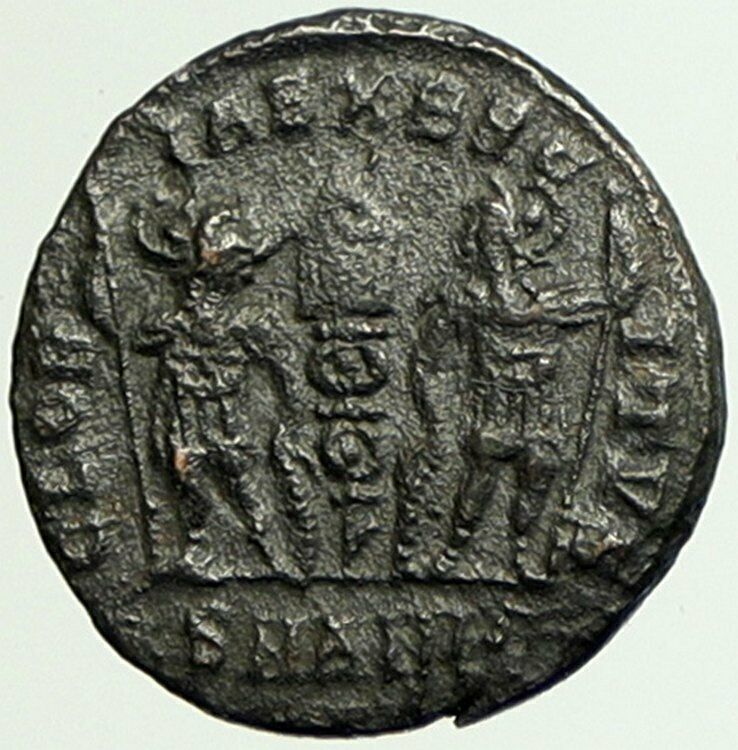 CONSTANS Authentic Ancient ANTIOCH 337AD Roman Coin WAR LEGION SOLDIERS i105066