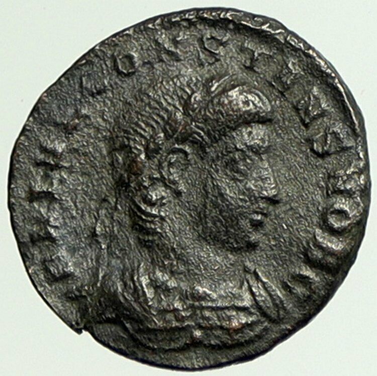 CONSTANS Authentic Ancient ANTIOCH 337AD Roman Coin WAR LEGION SOLDIERS i105066