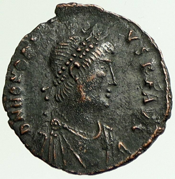 HONORIUS crowned by Victory 395AD Antioch Authentic Ancient Roman Coin i105062