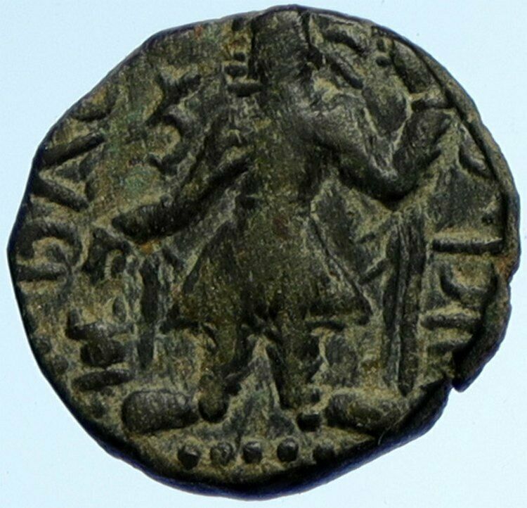 KANISHKA I Kushan Empire North INDIA Ancient Authentic Greek Coin SHIVA i102854