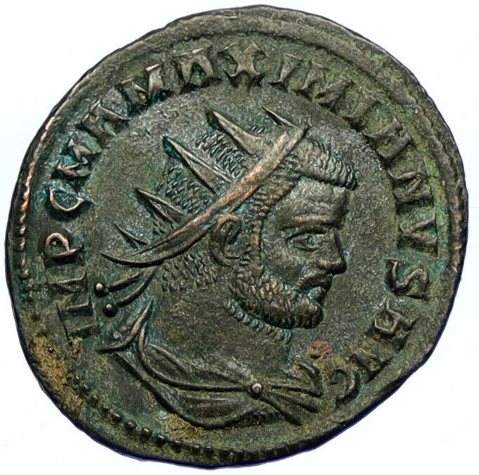 MAXIMIAN Authentic Ancient 293AD Genuine Roman Coin ZEUS GLOBAL VICTORY i102868