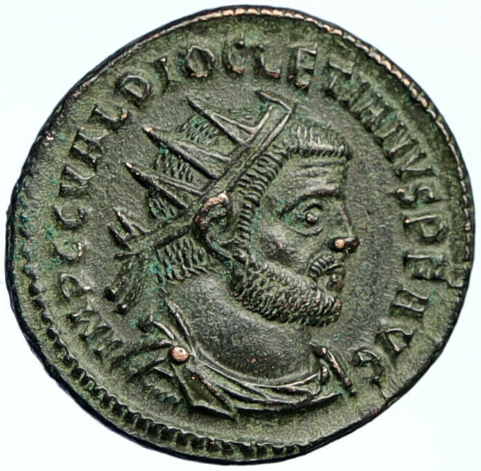 DIOCLETIAN 295AD Authentic Genuine Ancient OLD Roman Coin JUPITER ZEUS i102720