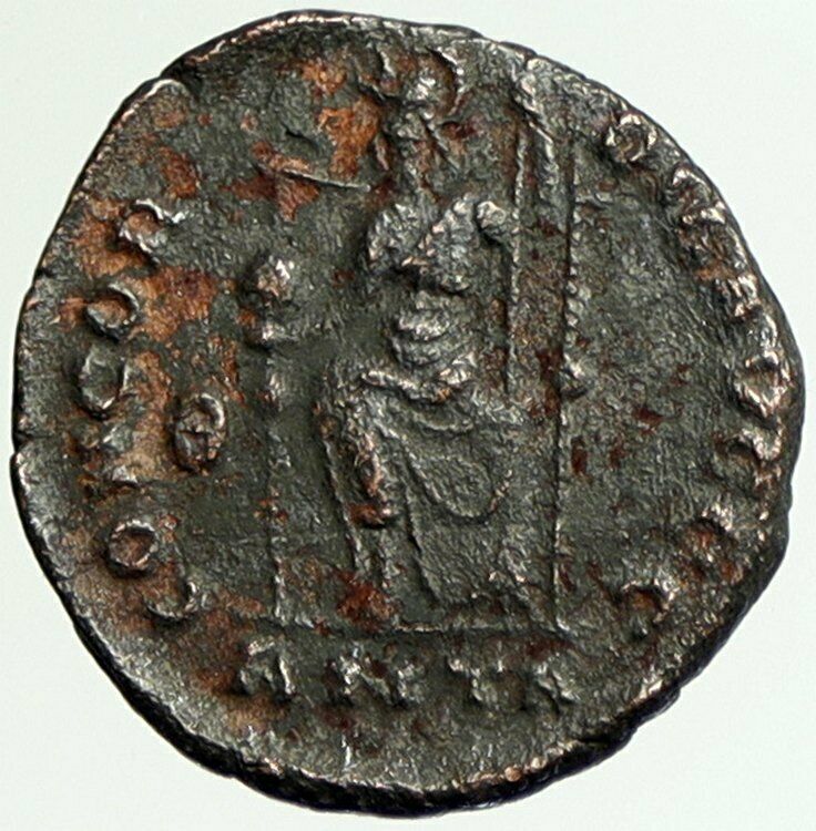 GRATIAN 378AD Antioch Authentic ANCIENT Old Roman Coin City Goddess ROMA i105050