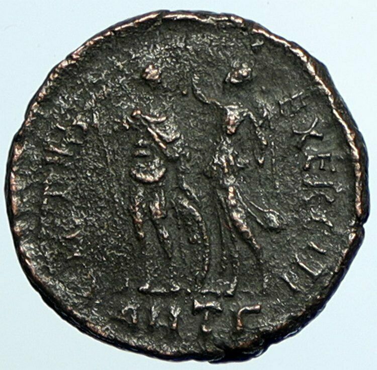 HONORIUS crowned by Victory 395AD Antioch Authentic Ancient Roman Coin i105406