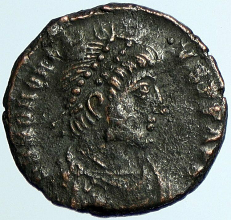 HONORIUS crowned by Victory 395AD Antioch Authentic Ancient Roman Coin i105406