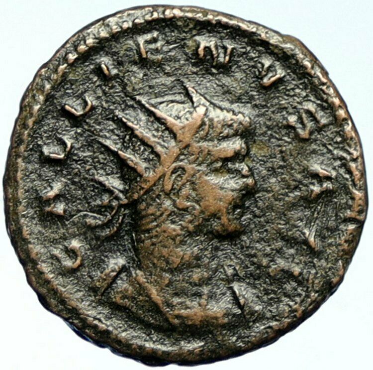 GALLIENUS Son of Valerian I Authentic Ancient OLD Roman Coin w Fortuna i102742