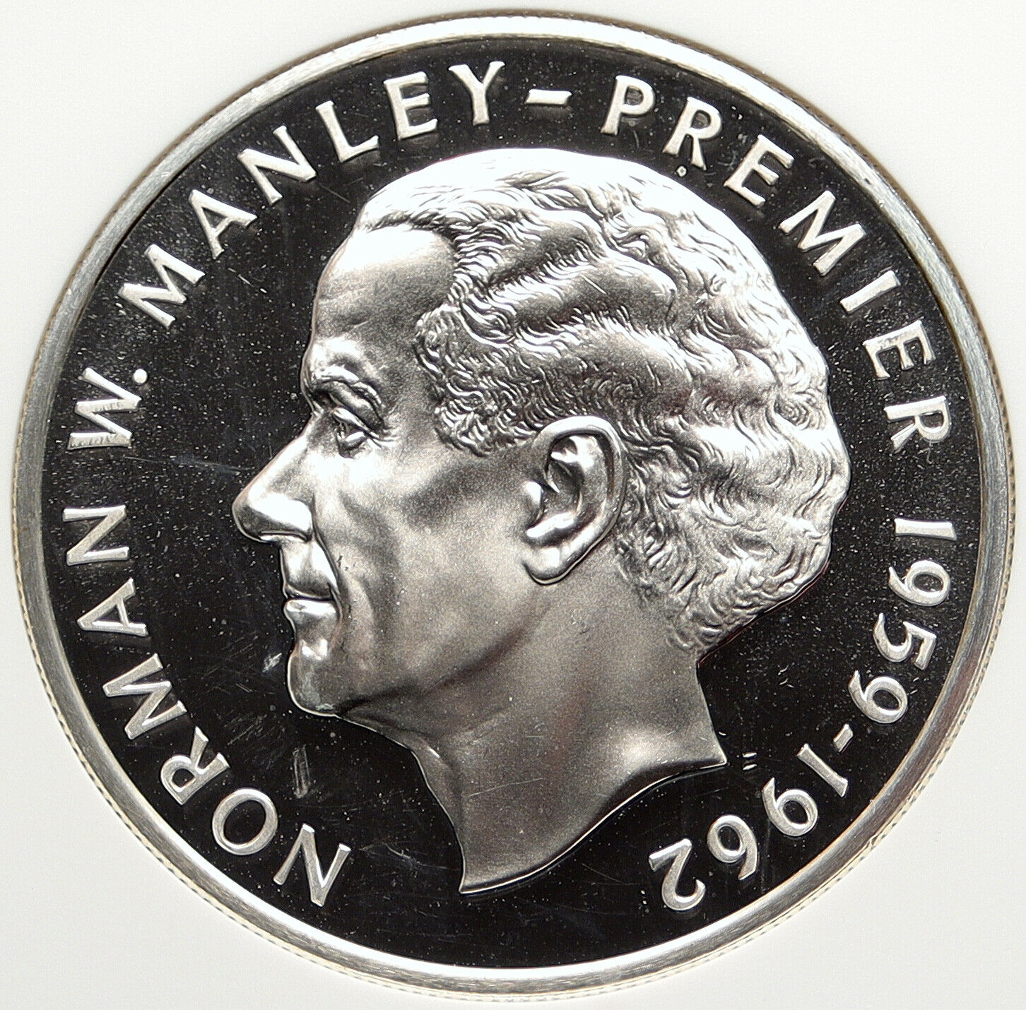 1976 JAMAICA HUGE Premier Norman W. Manley OLD Proof Silver $5 Coin NGC i106309