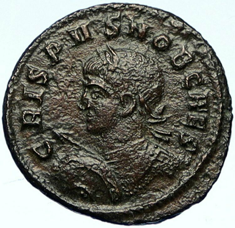 CRISPUS Authentic Ancient 320AD Thessalonica Original OLD Roman Coin VOT i102733