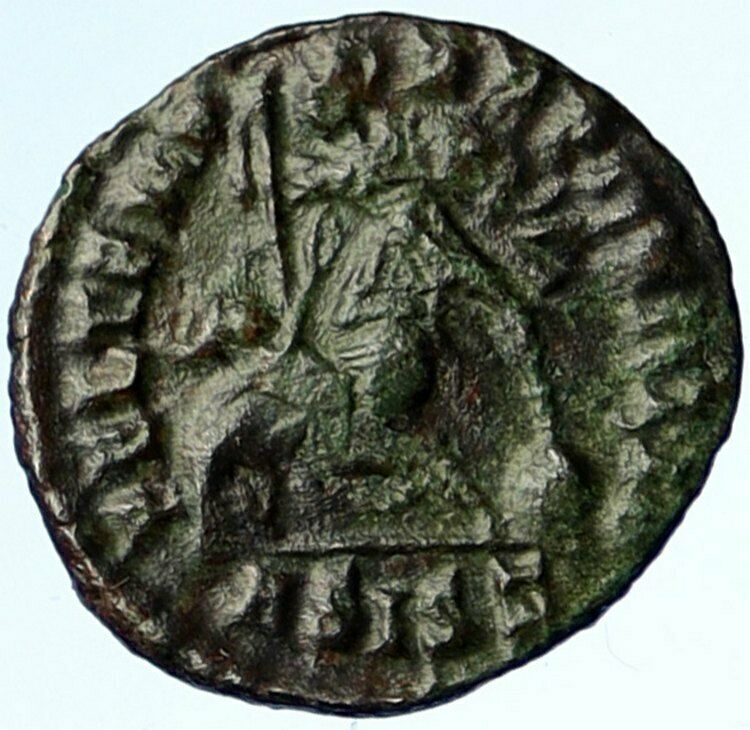 CONSTANTIUS II Siscia Ancient OLD Roman Coin HORSEMAN SPEARED WAR BATTLE i102732