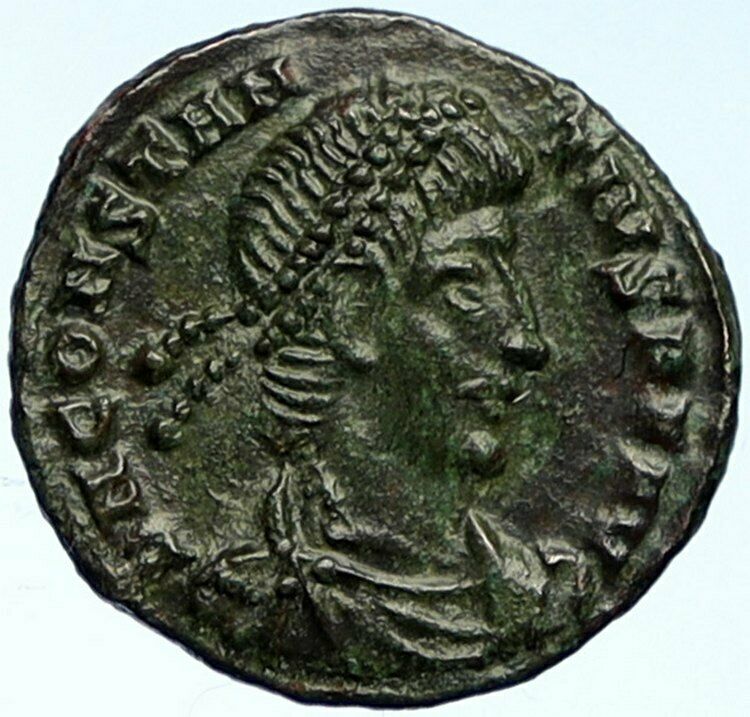 CONSTANTIUS II Siscia Ancient OLD Roman Coin HORSEMAN SPEARED WAR BATTLE i102732