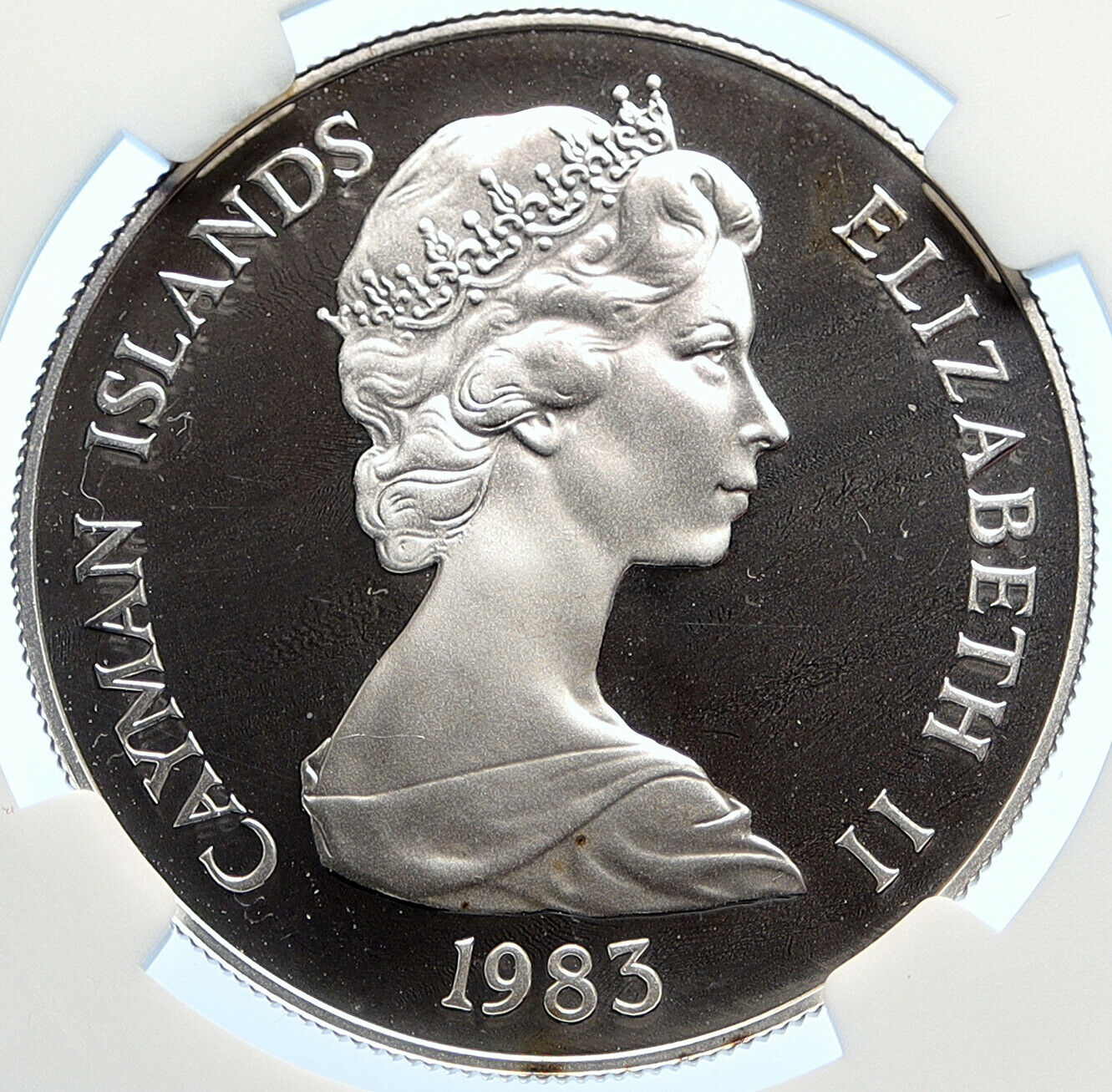 1983 CAYMAN ISLANDS Elizabeth II ROYAL VISIT Proof Silver $10 Coin NGC i106308