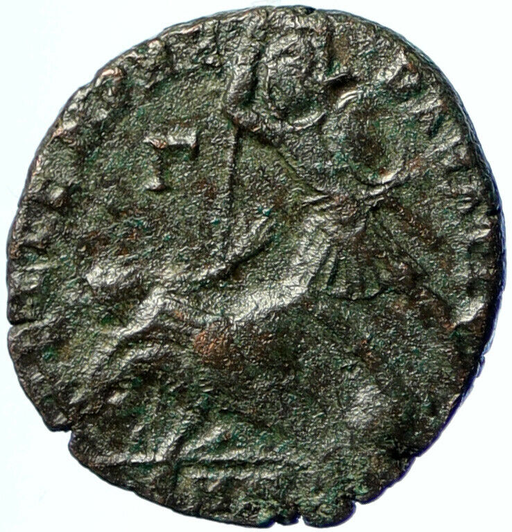 CONSTANTIUS II 351AD Nicomedia Ancient Roman Coin WAR HORSEMAN SPEARED i103700