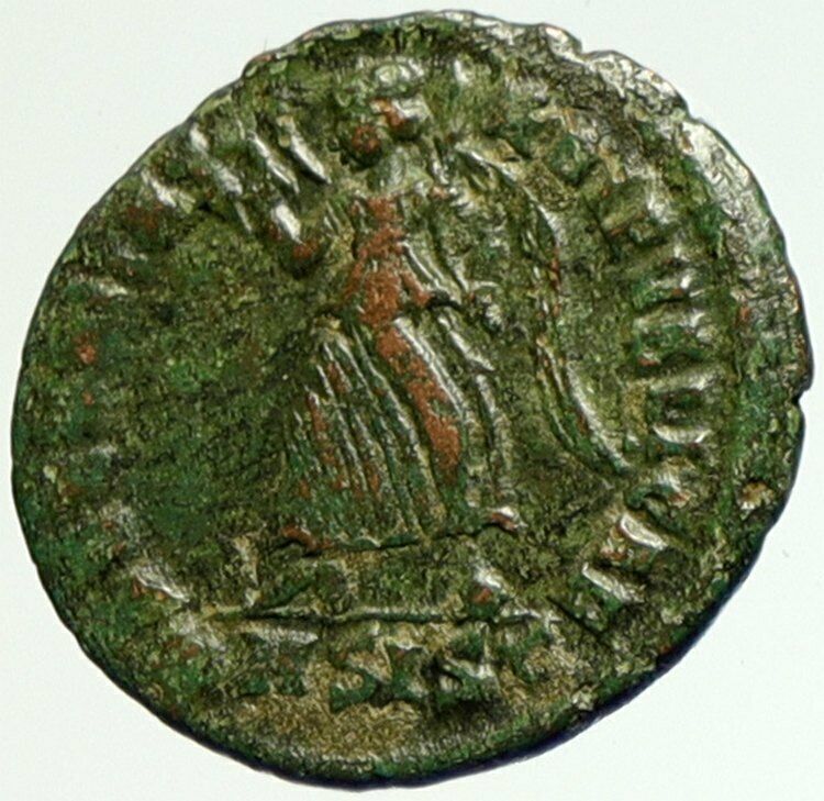 VALENS Original 364AD Siscia Authentic Ancient Roman Coin VICTORY ANGEL i104319