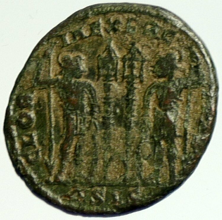 CONSTANTIUS II Siscia Authentic Ancient Roman Coin WAR LEGION SOLDIERS i104324