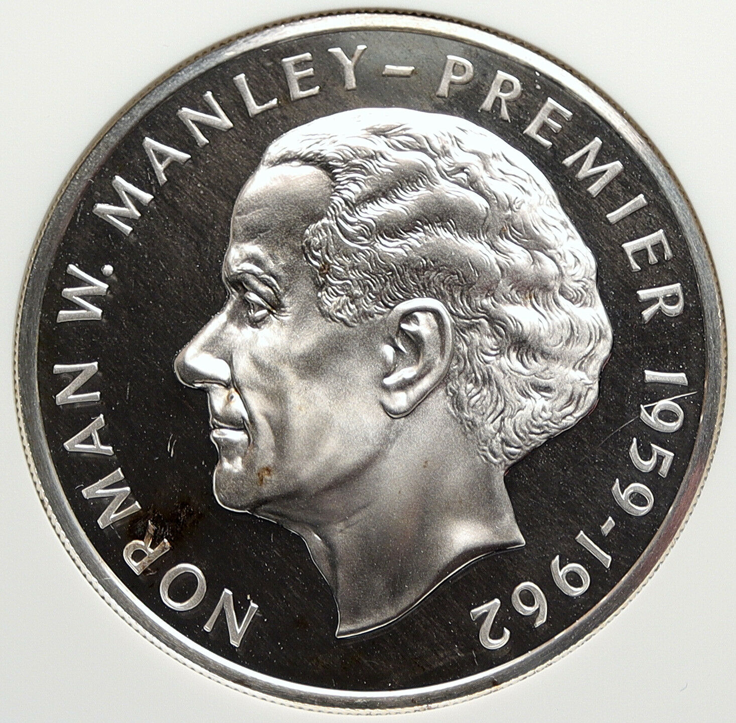 1975 JAMAICA HUGE Premier Norman W. Manley OLD Proof Silver $5 Coin NGC i106304