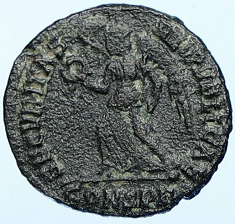 VALENS Original 367AD Arelate Authentic Ancient Roman Coin VICTORY ANGEL i104290