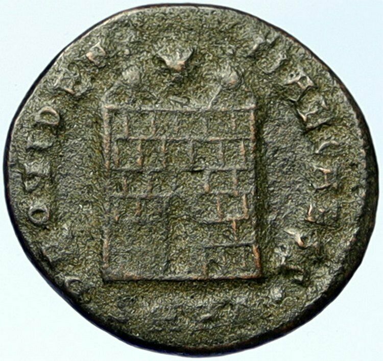 CONSTANTIUS II Authentic Ancient 326AD Old Roman Coin LEGION CAMP GATE i102791