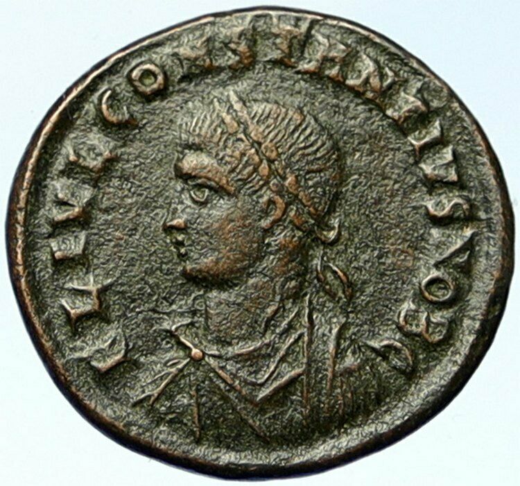 CONSTANTIUS II Authentic Ancient 326AD Old Roman Coin LEGION CAMP GATE i102791