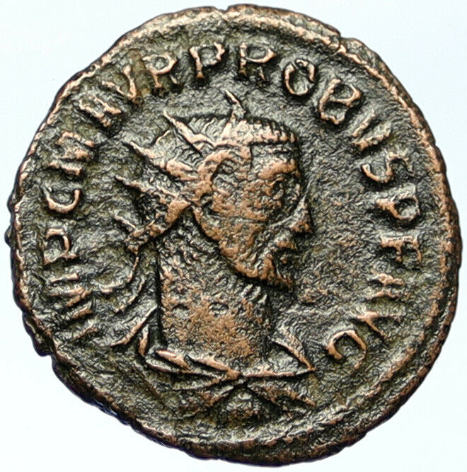 PROBUS Authentic Ancient Original OLD Genuine Roman Coin PRESENTED GLOBE i102786