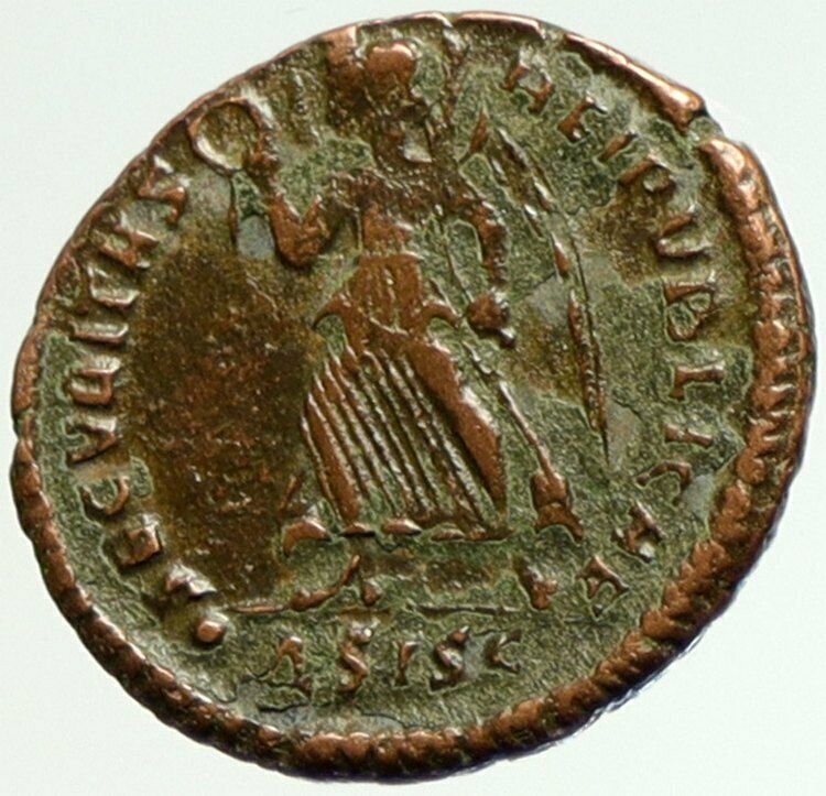 VALENTINIAN I Authentic Ancient 364AD OLD Roman Coin VICTORY ANGEL i104312